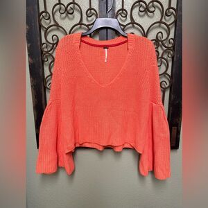 Free people orange knit sweater